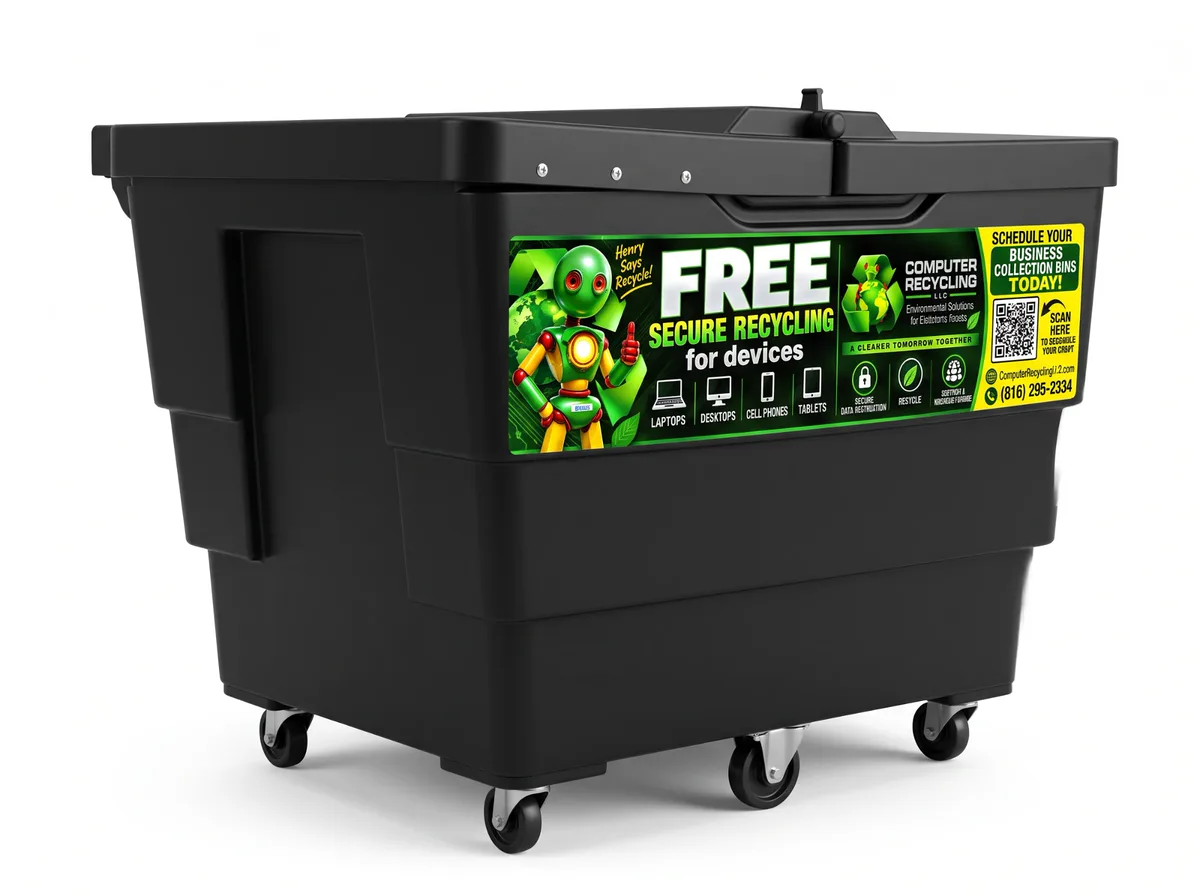Collection bin with the lid closed