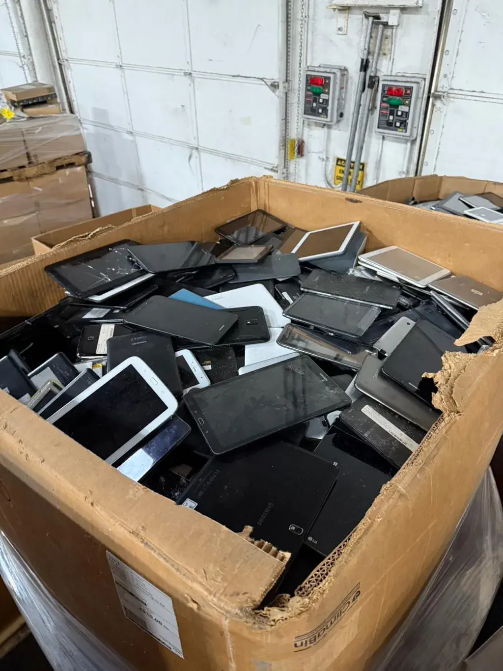 A gaylord box full of tablets